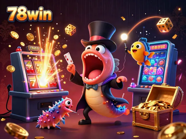 Engage with 78win's vibrant casino adventure featuring colorful 3D characters and jackpot excitement.